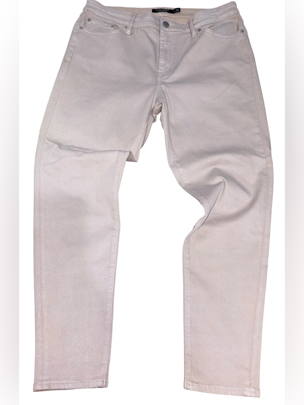Lauren Ralph Lauren Beige High-Rise Jeans